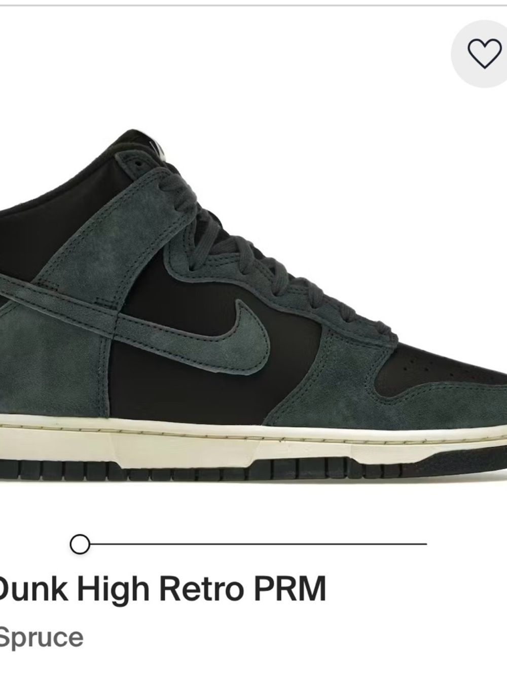 Nike Dunk High Retro PRM in Spruce and Black